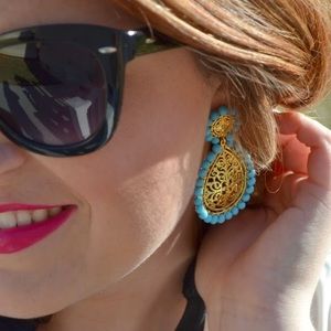 Lisi Lerch Gold & Turquoise Bead Earrings